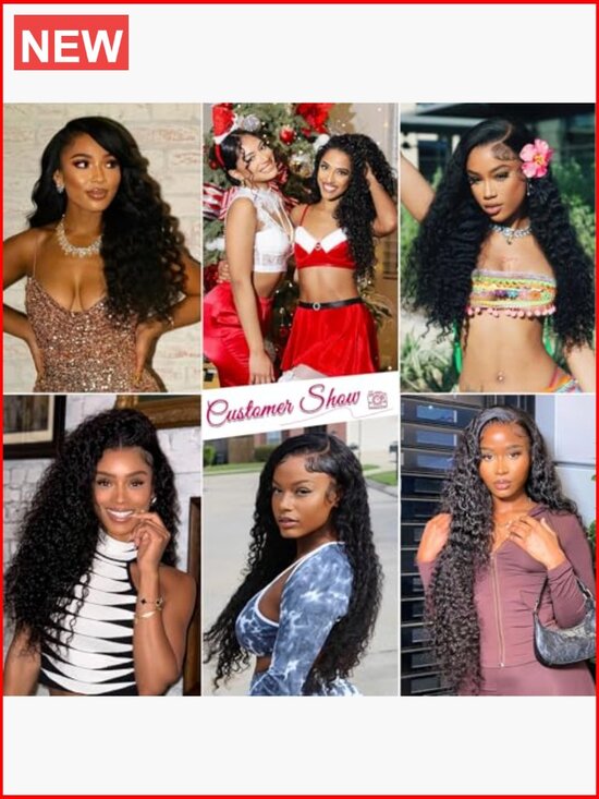 Deep Wave Lace Front Wig Human Hair 13x6 HD Transparent Lace Pre Plucked main image 6